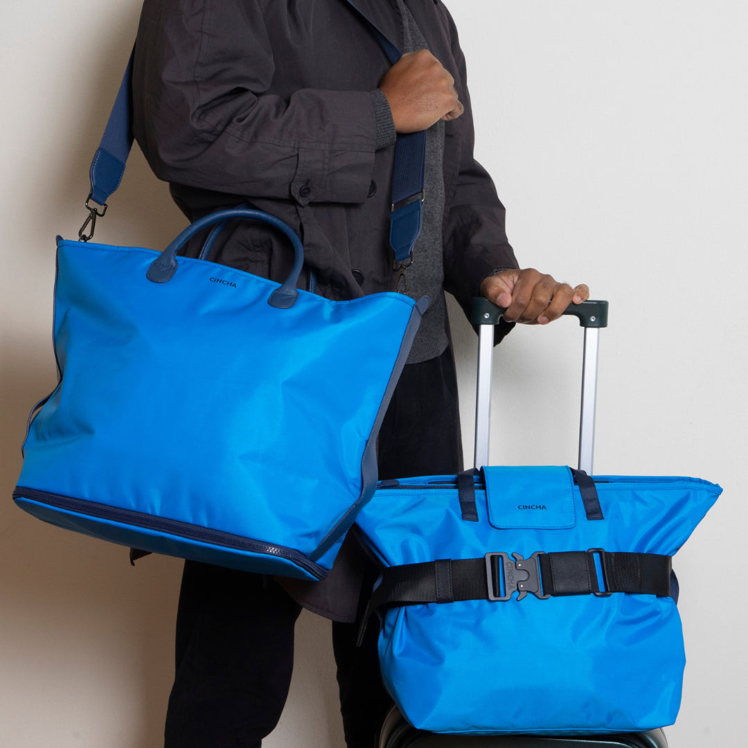 The Expandable Tote - Cerulean – Cincha Travel