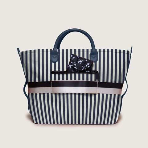 The Canvas Go-Tote - Navy Stripe – Cincha Travel