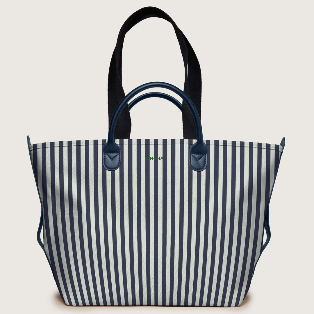 The Canvas Go-Tote - Navy Stripe – Cincha Travel