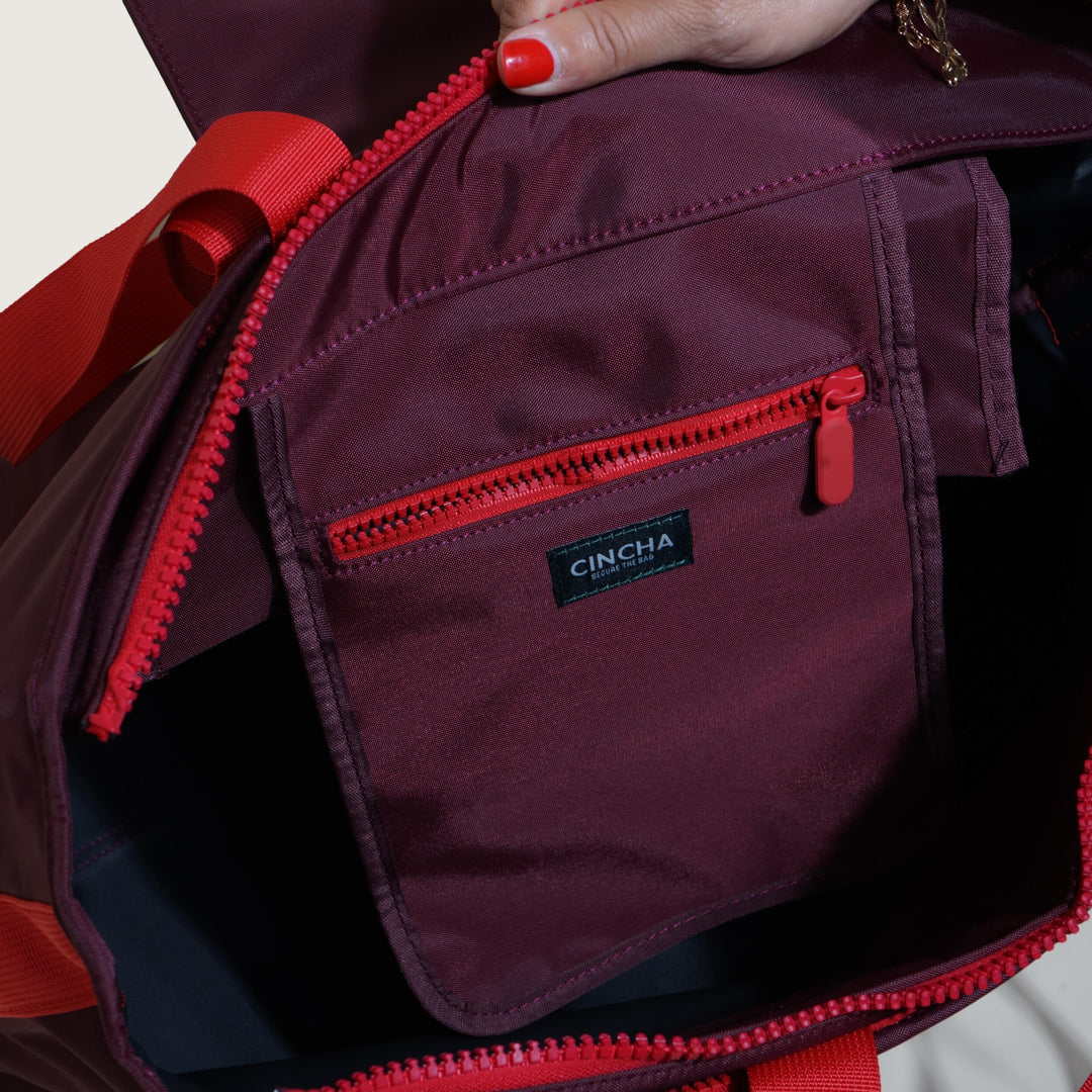 The Nylon Zip-All Tote - Merlot – Cincha Travel